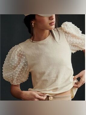 Maeve Anthropologie puff sleeve top